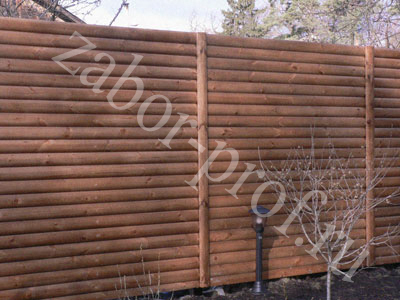 Забор из деревянного штакетника №1