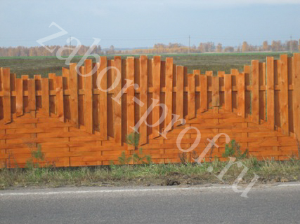 Забор из деревянного штакетника №2